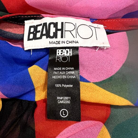 ANTHROPOLOGIE Beach Riot Shiloh Cutout Cover-Up Maxi Dress Sz Large Geo Floral - Picture 10 of 11